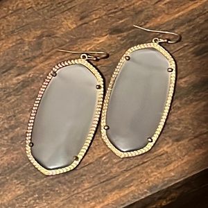 KENDRA SCOTT ELLE SLATE CATS EYE EARRINGS